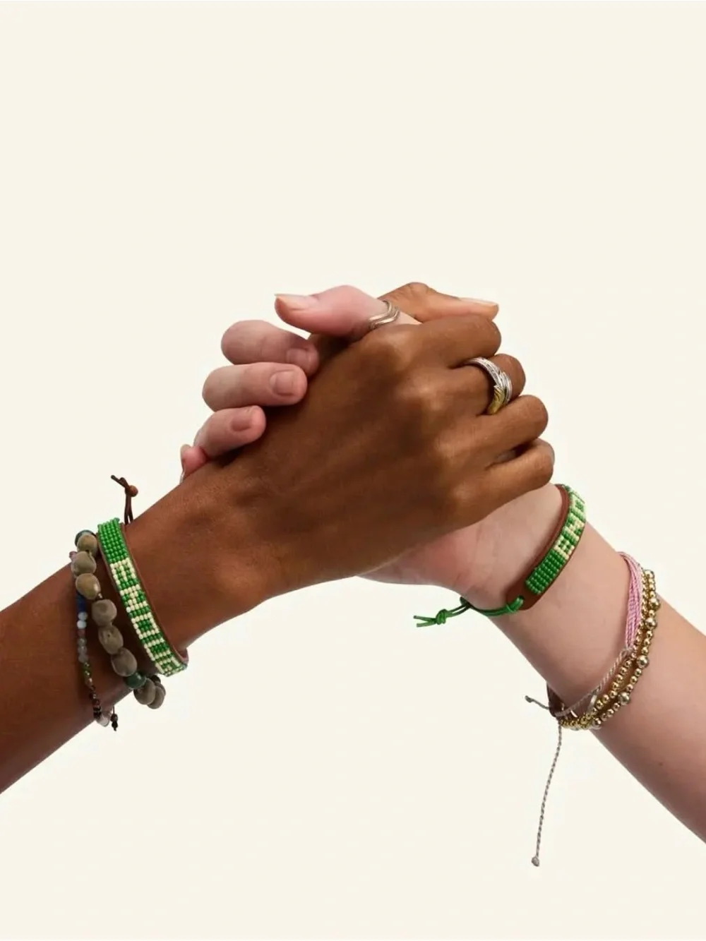 Green Beaded Bracelet Set - Inspirational Awareness Wristbands